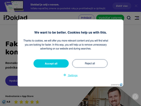 'idoklad.sk' screenshot