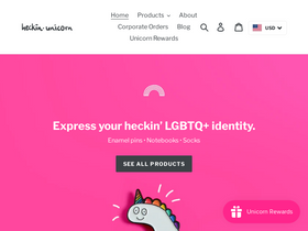 heckinunicorn.com website screenshot