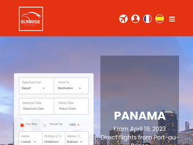 'sunriseairways.net' screenshot