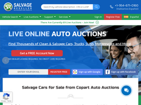 'salvagereseller.com' screenshot