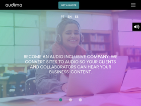 'audima.co' screenshot