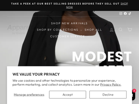 apparelbywannie.com homepage screenshot