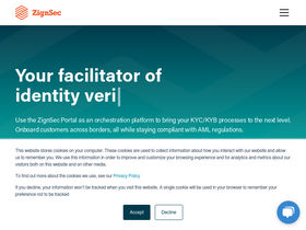 'zignsec.com' screenshot