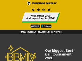 'underdogfantasy.com' screenshot