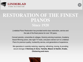 'lindebladpiano.com' screenshot