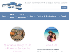 'neverendingvoyage.com' screenshot
