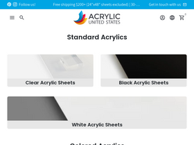 acrylicunitedstates.com homepage screenshot