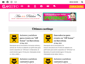 'clandestinodeactores.com' screenshot
