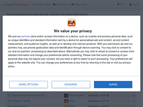 'e-liquid-recipes.com' screenshot