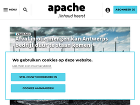 'apache.be' screenshot