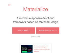 'materializecss.com' screenshot