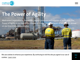 'methanex.com' screenshot
