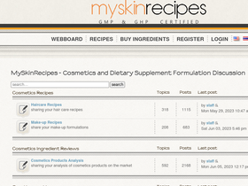 'myskinrecipes.com' screenshot