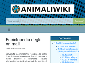 'animali.wiki' screenshot