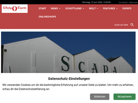 'whiskyexperts.net' screenshot