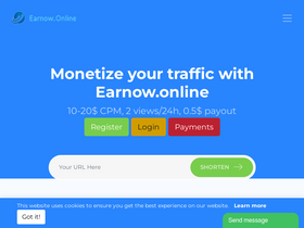 'earnow.online' screenshot