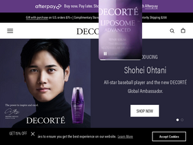 'decortecosmetics.com' screenshot