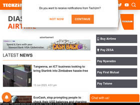 'techzim.co.zw' screenshot