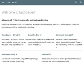 'backtrader.com' screenshot