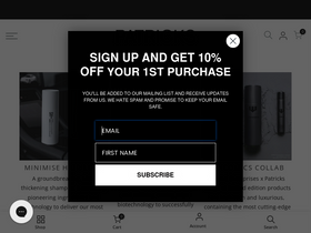 Patricks US website screenshot