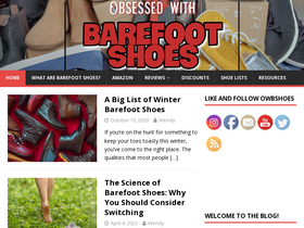 'obsessedwithbarefootshoes.com' screenshot