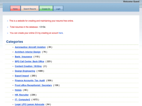 'resumecvindia.com' screenshot