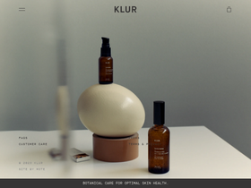 Botanical care for optimal skin health Menu KLUR Cart Search Close Search website screenshot