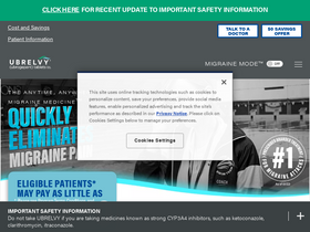 'ubrelvy.com' screenshot