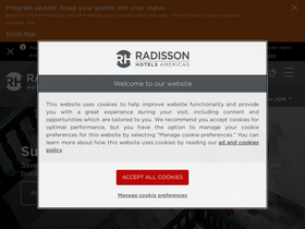 'radissonhotelsamericas.com' screenshot