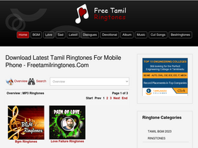 'freetamilringtones.com' screenshot