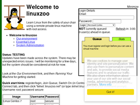 'linuxzoo.net' screenshot