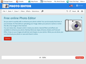 'freeonlinephotoeditor.com' screenshot