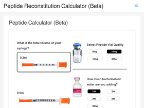'peptidecalc.com' screenshot