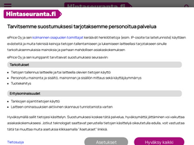 'hintaseuranta.fi' screenshot