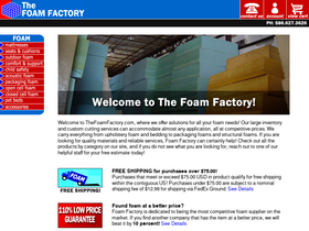 'thefoamfactory.com' screenshot