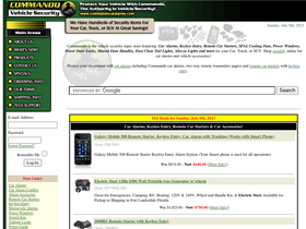'commandocaralarms.com' screenshot