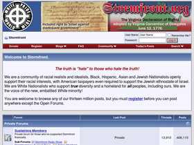'stormfront.org' screenshot