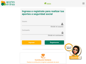 'aportesenlinea.com' screenshot