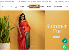 kumaransilks.com homepage screenshot