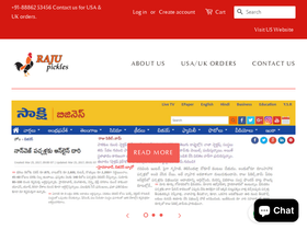 rajupickles.com homepage screenshot