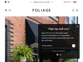 foliageliving.ca homepage screenshot