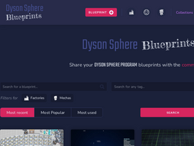 'dysonsphereblueprints.com' screenshot