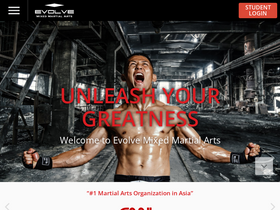 'evolve-mma.com' screenshot
