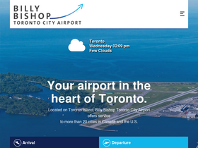 'billybishopairport.com' screenshot