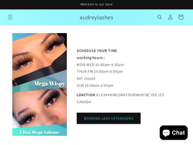 audreylashes.ca homepage screenshot