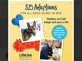 'lifelineanimal.org' screenshot