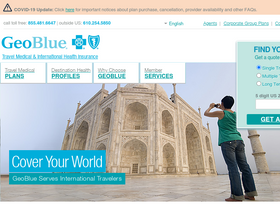 'geobluetravelinsurance.com' screenshot