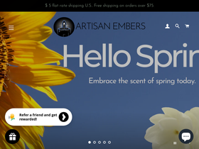 artisanembersco.com homepage screenshot