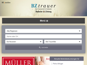 'bztrauer.de' screenshot