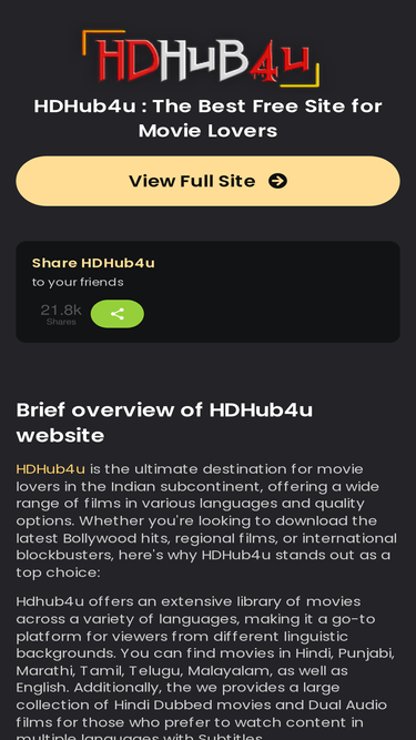 HDHub4U in 2025: The Future of Streaming Unveiled ✨🚀